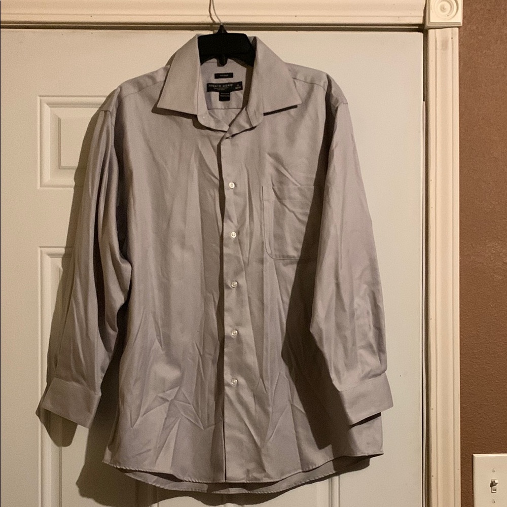 Pronto Uomo Gray Dress Shirt with Pointed Collar